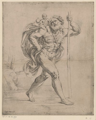 Pyhä Christopher tekijältä Guido Reni