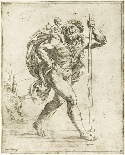 Saint Christopher tekijältä Guido Reni