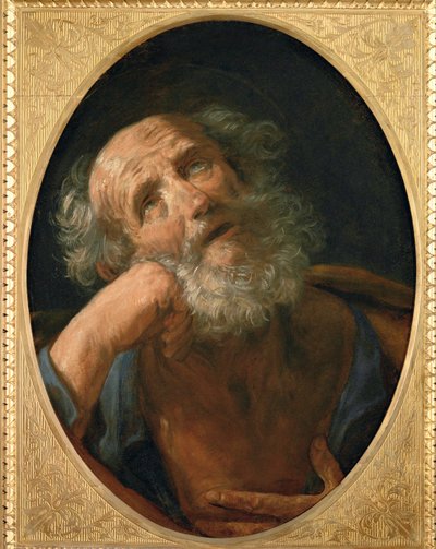 Pyhä Pietari katuvainen - Der reuige Petrus ... (maalaus kankaalle) tekijältä Guido Reni