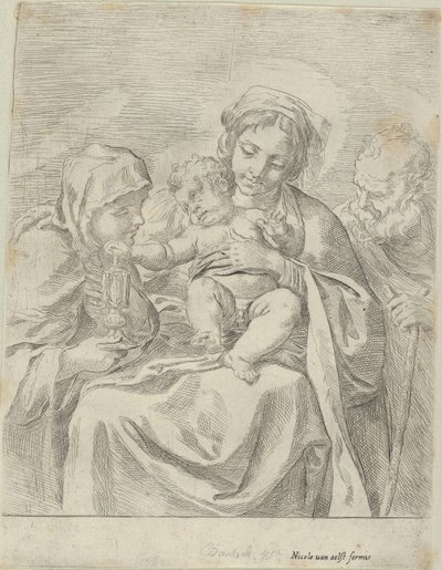 Pyhä perhe Pyhän Claren kanssa, 1590-1600. tekijältä Guido Reni