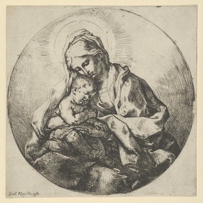 Neitsyt pitelee vauvaa Kristusta oikean kätensä sormet piilossa, a ..., n. 1600-1640. tekijältä Guido Reni