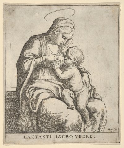 Neitsyt imettävä Kristus-lapsi, n. 1590-1610. tekijältä Guido Reni
