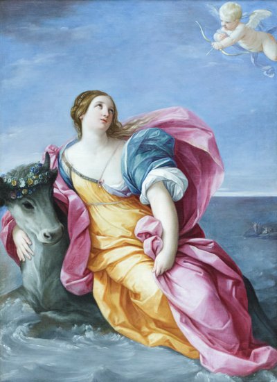 Euroopan raiskaus, noin 1637-39 (öljy kankaalle). tekijältä Guido Reni