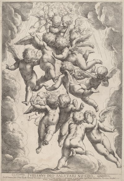 Enkelit kunniassa tekijältä Guido Reni, after Luca Cambiaso
