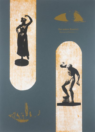 Toinen tanssilaulu, Näin puhui Zarathustra, 2025 (puupiirros ja silkkipaino) tekijältä Guilherme Pontes