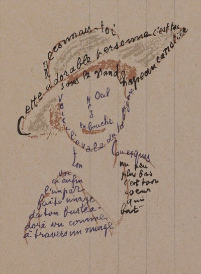 Coco Chanelin kalligrafia "Reconnais-toi", noin 1918. tekijältä Guillaume Apollinaire