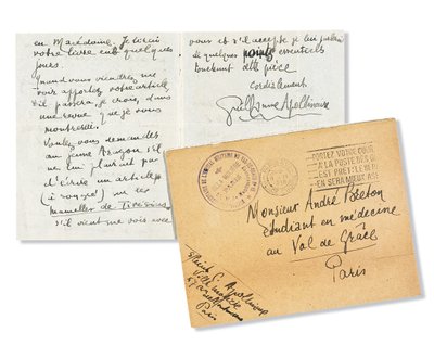 Kirje Andre Bretonille, 1918 tekijältä Guillaume Apollinaire