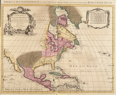 Itä-Kanada, Itä-Yhdysvallat, Meksiko, Guatemala, El Salvador, Belize, Honduras, Nicaragua, Costa Rica, Panama, Antigua ja Barbuda, Bahama, Barbados, Kuuba, Dominikaaninen tasavalta, Dominikaaninen tasavalta, Dominikaaninen tasavalta, Haiti, Saint Kitts ja  tekijältä Guillaume Delisle