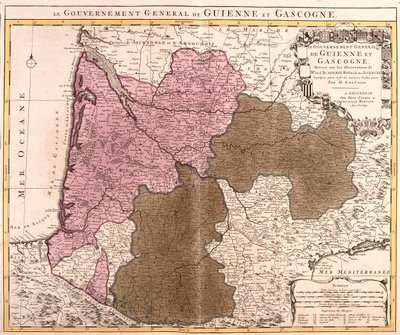 Guyenne, Gascony, Ranska tekijältä Guillaume Delisle