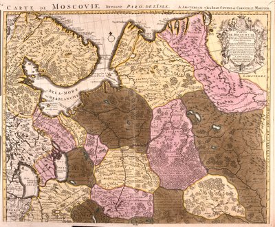 Moskovan suuren ruhtinaskunnan kartta (Venäjä) (etsaus tekijältä Guillaume Delisle