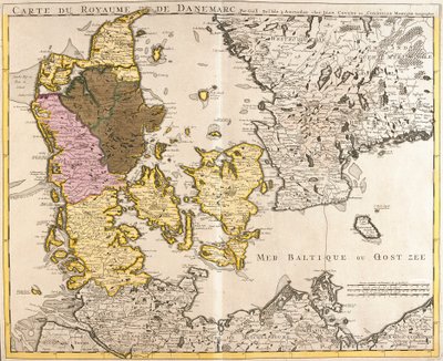 Tanskan kuningaskunnan kartta (etsaus tekijältä Guillaume Delisle