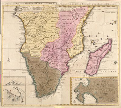Etelä-Gabon, suuri osa Kongon tasavallasta (pohjoista lukuun ottamatta), suuri osa Kongon demokraattisesta tasavallasta (pohjoista lukuun ottamatta), suuri osa Ugandasta (pohjoista lukuun ottamatta), suuri osa Keniasta (pohjoista lukuun ottamatta), eteläin tekijältä Guillaume Delisle