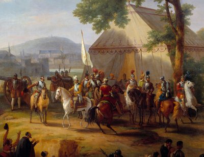 Kuningas Henrik IV jättää teltansa (yksityiskohta Henrik IV:stä, joka toimittaa pariisilaisia) tekijältä Guillaume Frederic Ronmy