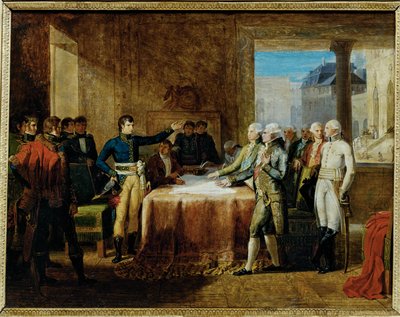 Leobenissa ... allekirjoitetun rauhan esiselvitykset (maalaus kankaalle) tekijältä Guillaume Lethiere