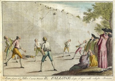 Il Pallone peleistä, illallisista ja vuosittaisista juhlista, jotka on pukeutunut Toscanassa ja erityisesti Firenzessä, pubissa. 1790 (käsinvärinen kaiverrus) tekijältä Guiseppe Piattoli