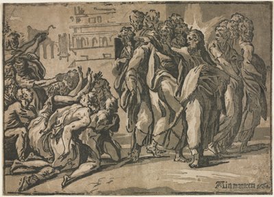 Kristus parantaa spitaalisia, 1608. tekijältä Guiseppe Rossigliani