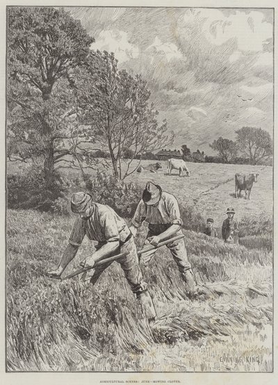 Agricultural Scenes, kesäkuu, apilan niitto tekijältä Gunning King