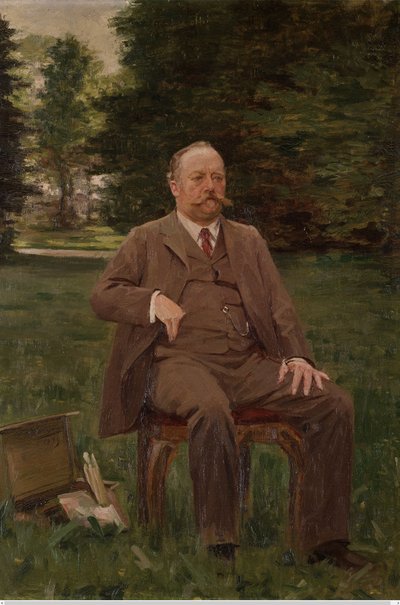 Fernand Scribe puutarhassaan tekijältä Gustaaf Vanaise