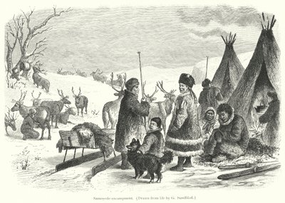 Samojedileiri (kaiverrus) tekijältä Gustav (after) Sundblad