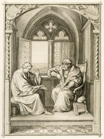 Luther lukee valitsija Johann dem Bestaendigenille (Jean I de Saxe tekijältä Gustav Ferdinand Leopold Konig