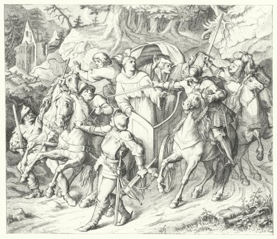 Martin Luther siepataan hänen palattuaan Wormsin valtiopäiviltä vuonna 1521 tekijältä Gustav Ferdinand Leopold Konig