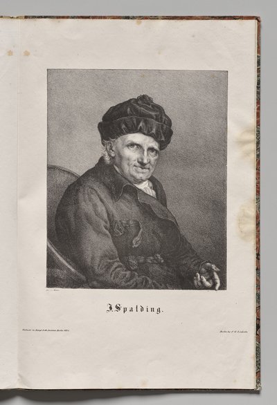 Saksan kuuluisat kirjailijat: Johann Joachim Spaldingin muotokuva tekijältä Gustav Karl Friedrich Luderitz