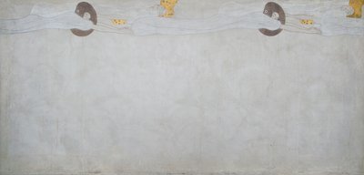 Beethoven Frieze: Onnen kaipuu - paneeli 2, vasen pitkä seinä tekijältä Gustav Klimt