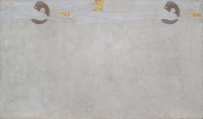 Beethoven Frieze: Onnen kaipuu - Levy 4, vasen pitkä seinä tekijältä Gustav Klimt