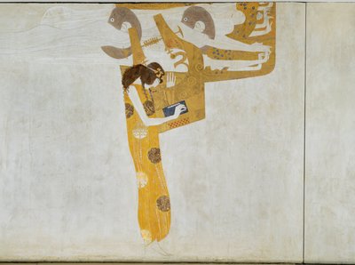Beethovenfriisi, allegoria "Runoudesta" 1902 (kaseiini stukkoon) tekijältä Gustav Klimt