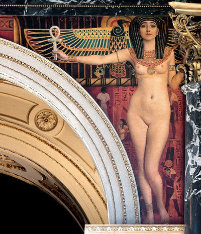 Egypti I. Spandrel Grand Staircasen yläpuolella, Kunsthistorisches Museum, Wien tekijältä Gustav Klimt