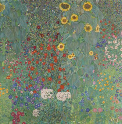 Maatilapuutarha auringonkukilla tekijältä Gustav Klimt