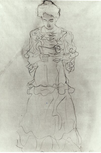 Tyttö lukee I, tekijältä Gustav Klimt