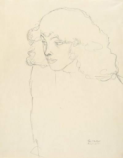 Puolipitkä tytön muotokuva kolmineljännesprofiilissa, 1913 tekijältä Gustav Klimt
