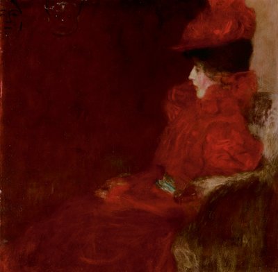 Klimt - DAME IM FAUTEUIL (Nainen nojatuolissa), 1897-98 tekijältä Gustav Klimt