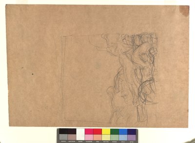 Kompositionsskizze für das Bild "Irrlichter" tekijältä Gustav Klimt