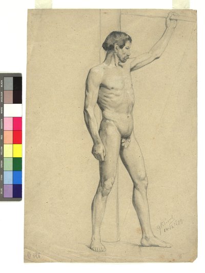 Miesmallin akateeminen poseeraus tekijältä Gustav Klimt