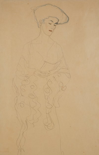 Hieman vasemmalle käännettynä, 1907 tekijältä Gustav Klimt