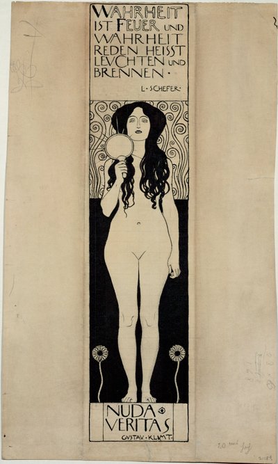 Nuda Veritas, tutkimus myöhempää öljymaalausta varten tekijältä Gustav Klimt