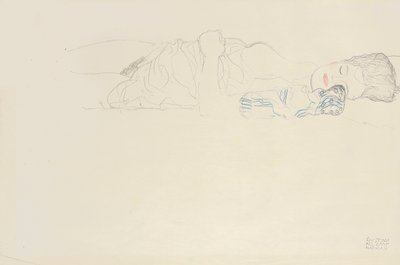 Makaava puolialasti oikealle, n. 1914-1915 tekijältä Gustav Klimt