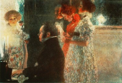 Schubert pianon ääressä tekijältä Gustav Klimt