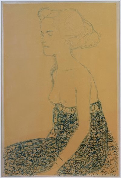 Sitzender Halbakt nach -linkit tekijältä Gustav Klimt