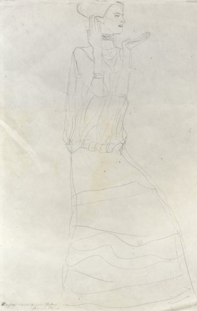 Pysyvä nainen kädet kohotettuina tekijältä Gustav Klimt