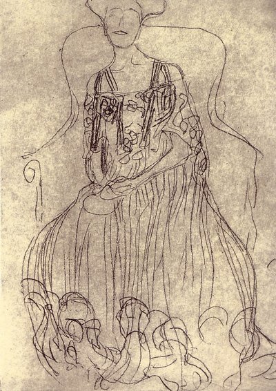 Studie für das Gemälde Bildnis Adele Bloch-Bauer I tekijältä Gustav Klimt