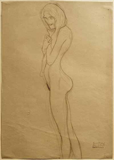Tutkimus vasemmalle gorgonille Beethoven-friisissä tekijältä Gustav Klimt