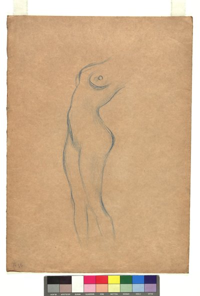 Studie zu einem stehenden weiblichen Akt nach links tekijältä Gustav Klimt