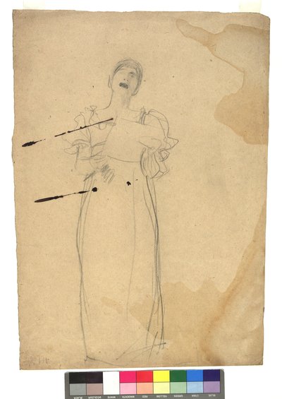 Studie zu einer stehenden Sängerin tekijältä Gustav Klimt