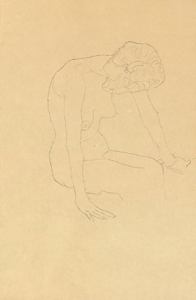 Tutkimus naisen alastonkuvasta, n. 1908-1909 tekijältä Gustav Klimt