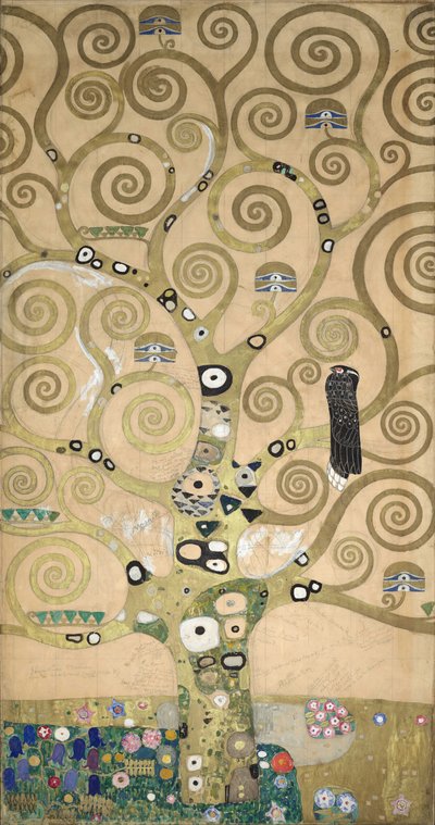 The Stoclet Frieze, yksityiskohta: 1905-09 (tempera kartongille). tekijältä Gustav Klimt