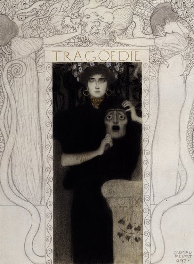 Tragedia, 1897 tekijältä Gustav Klimt