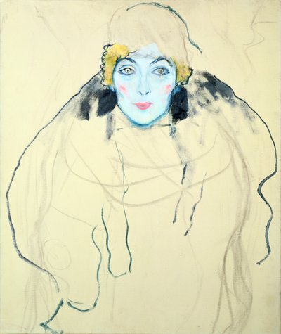 Womans Head Naisen pää, 1917 tekijältä Gustav Klimt